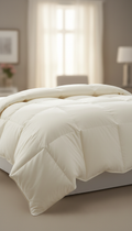 Sleepora Down-Filled Comforter, front view on neutral background