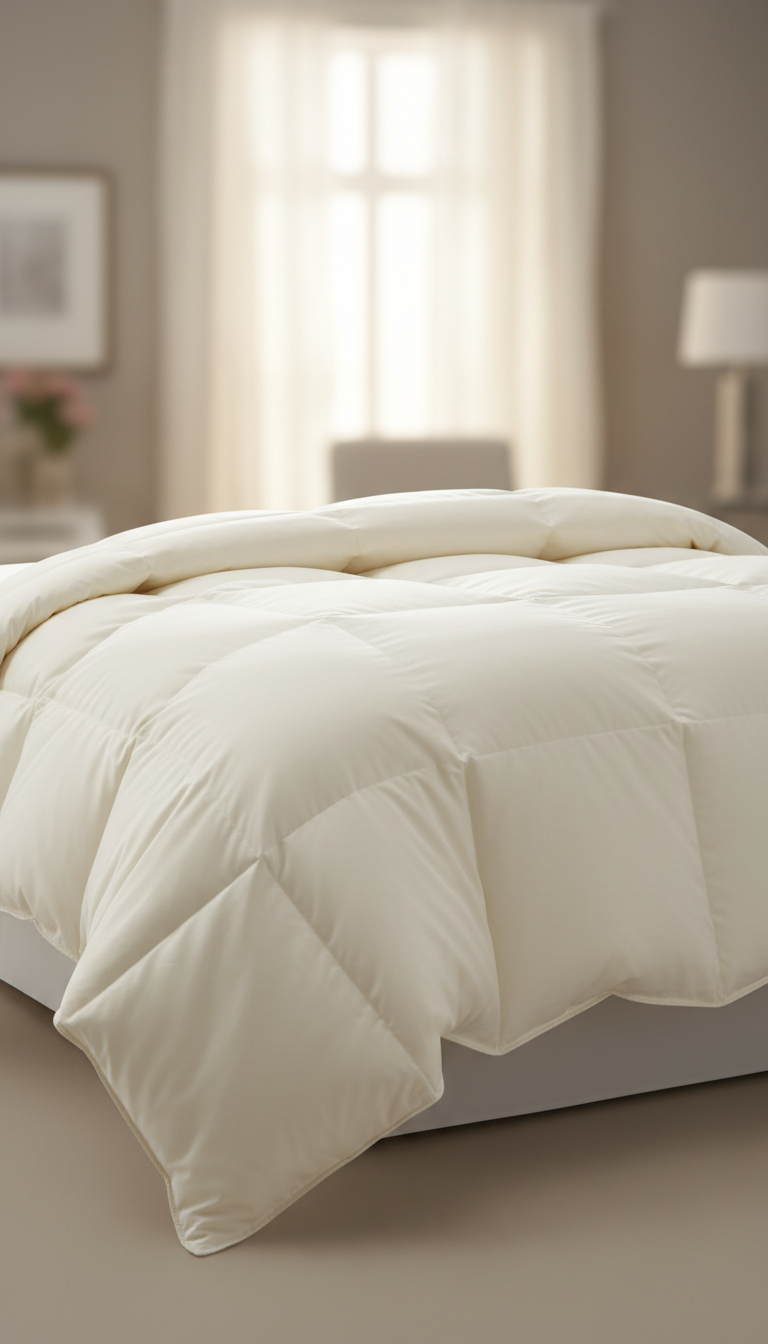 Sleepora Down-Filled Comforter, front view on neutral background