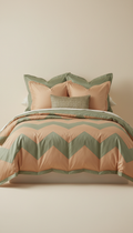 Sleepora Down Bedding Set with Quilt and Pillows, front view on neutral background