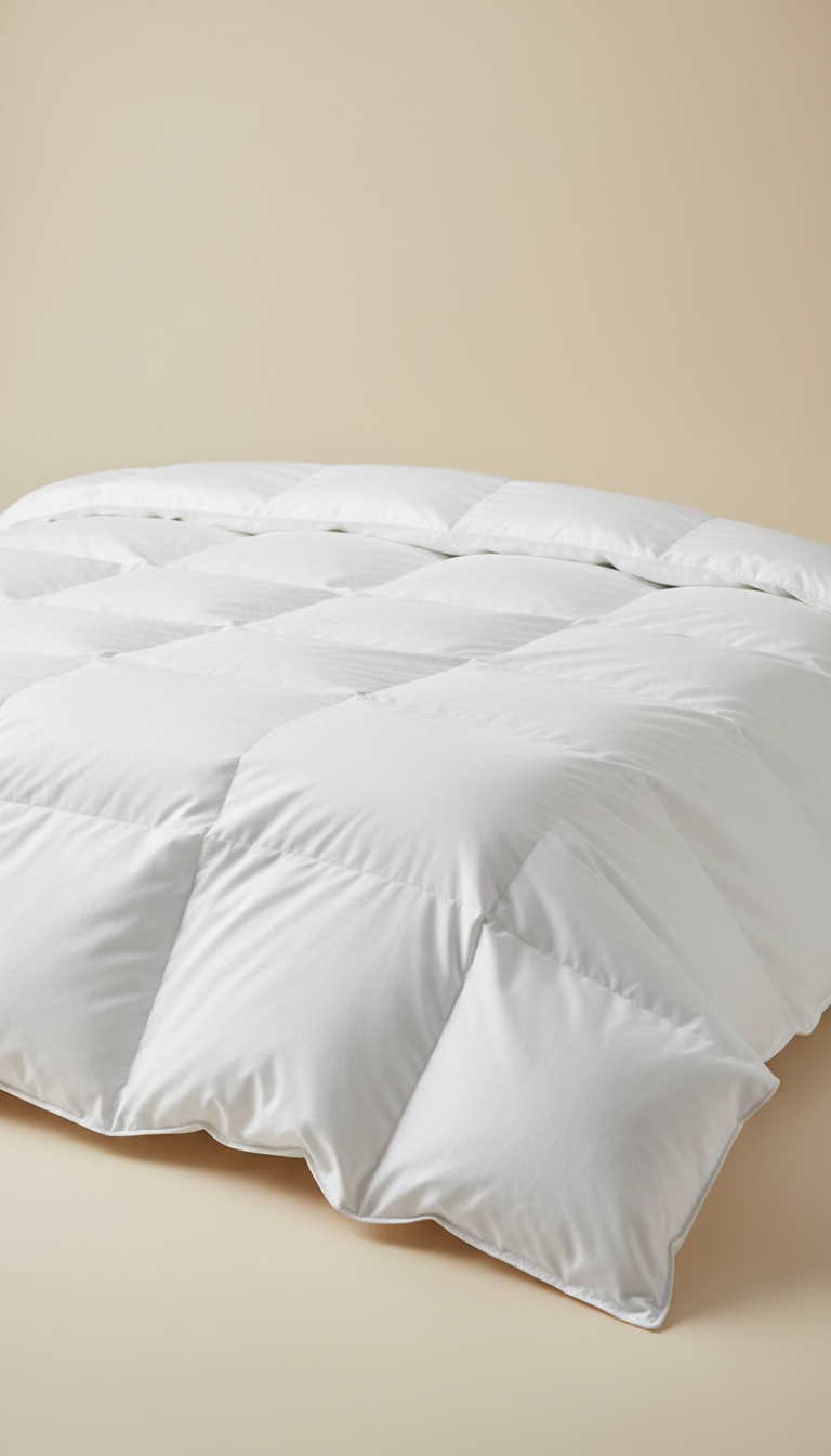 Sleepora Ivory Silk-Toned Duvet Insert, front view on neutral background