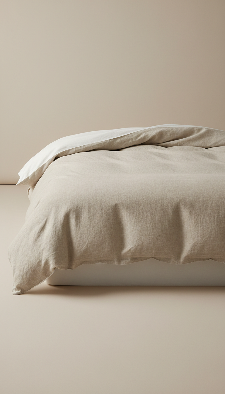 Sleepora Loft-Fill Linen Duvet Insert, front view on neutral background