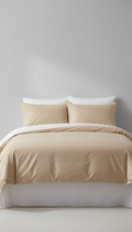 Sleepora Soft Sand Premium Cotton Bed Linen Set, front view on neutral background