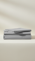 Sleepora Slate Grey Egyptian Cotton Sheet Set, front view on neutral background