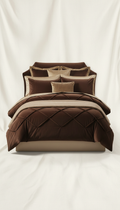 Sleepora Espresso Layered Duvet Set, front view on neutral background