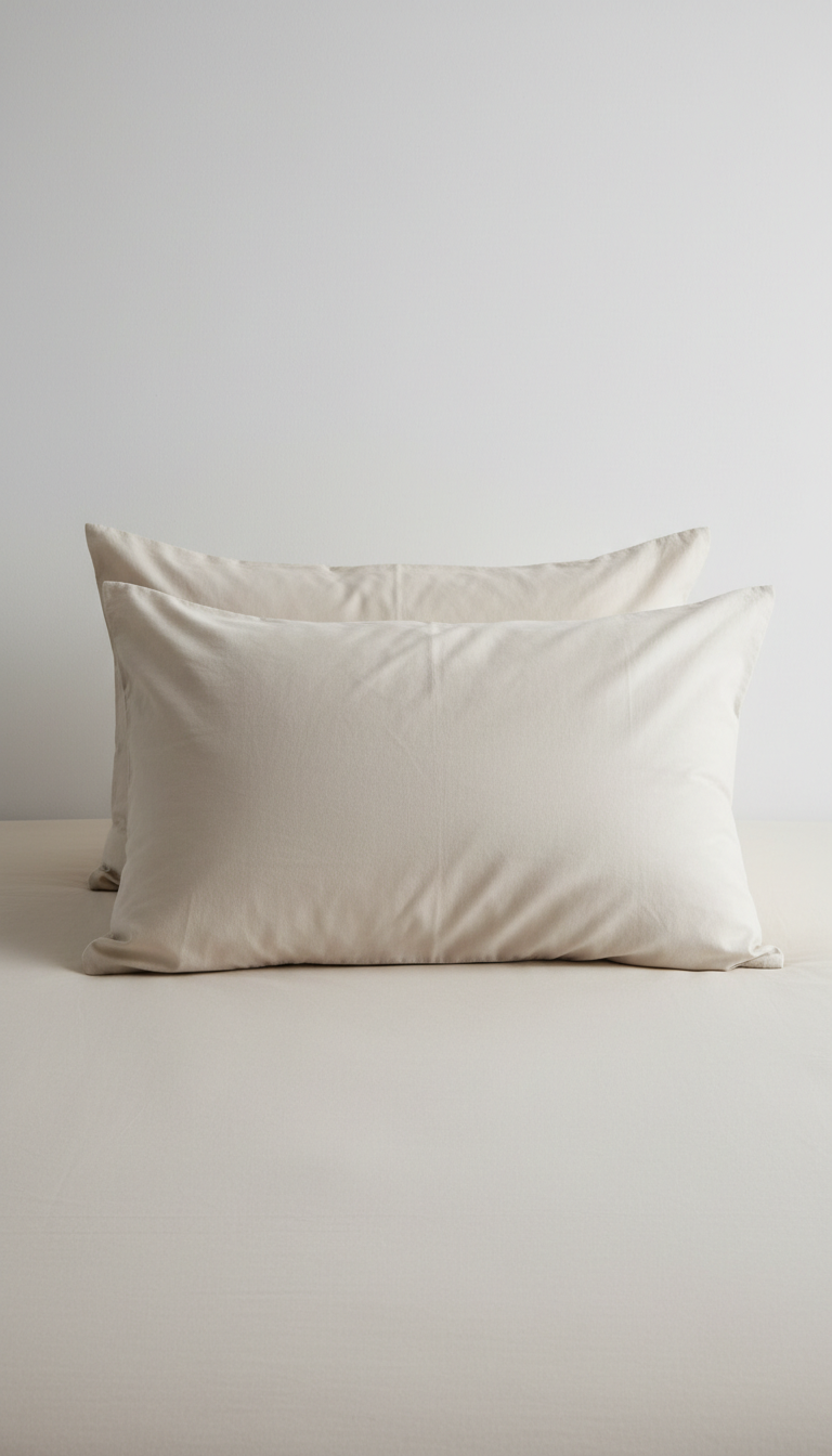 Sleepora Cloud White Pillow Duo, front view on neutral background