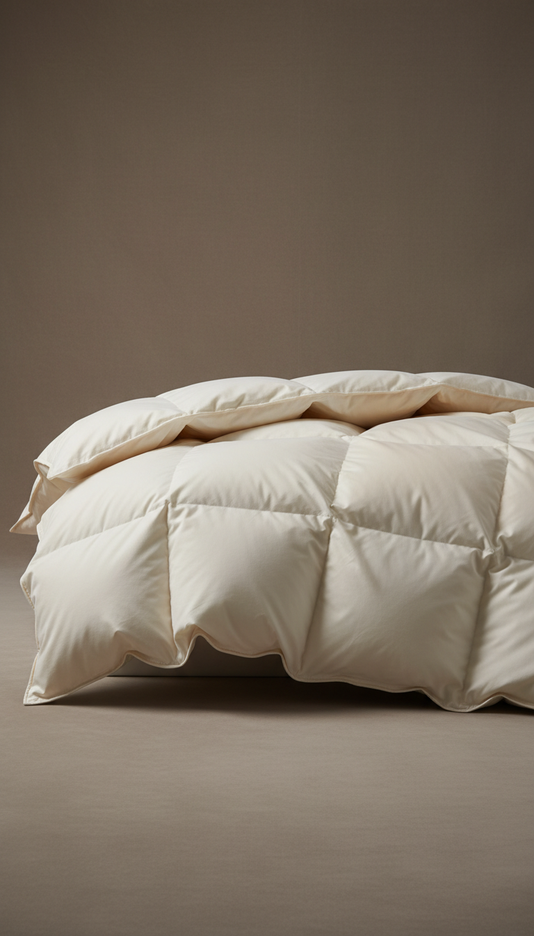 Sleepora Plush Down Duvet Insert, front view on neutral background