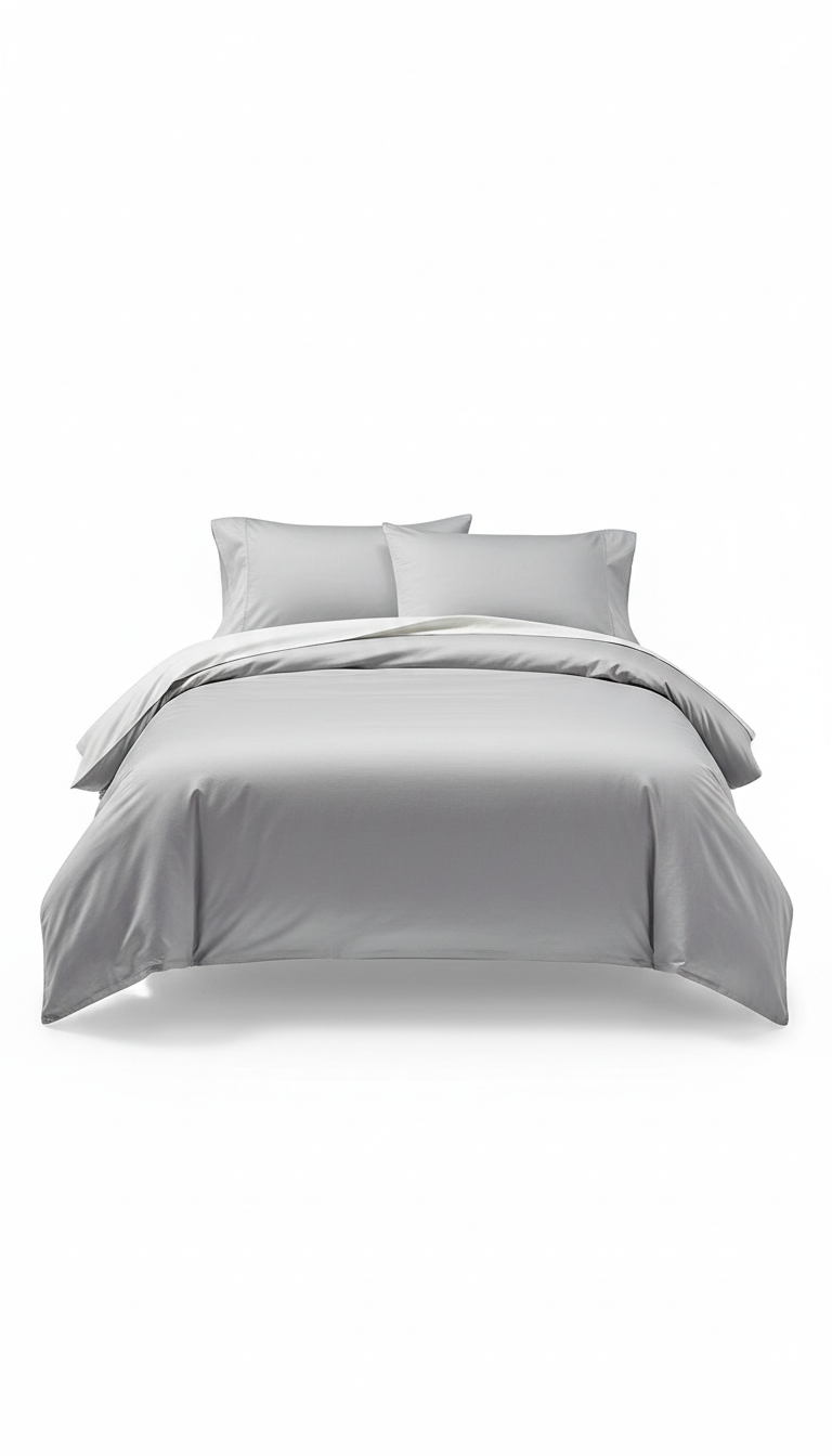 Sleepora Silver Cloud Duvet Cover Set, front view on neutral background