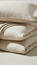 Sleepora Relaxed Cotton Bedding Bundle, front view on neutral background