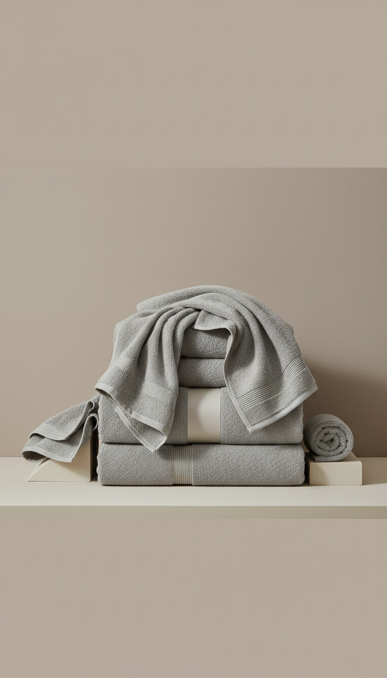 Sleepora Long-Staple Cotton Towel Set, front view on neutral background