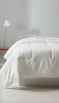 Sleepora Whisper White Duvet Cover, front view on neutral background