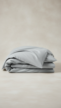 Sleepora Pale Silver Egyptian Cotton Duvet Cover, front view on neutral background