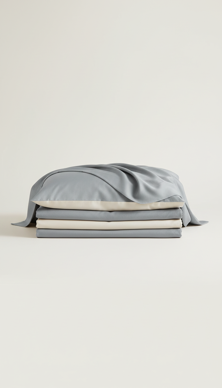 Sleepora Urban Slate Luxury Sheet Bundle, front view on neutral background
