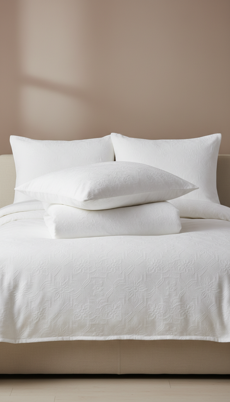 Sleepora Jacquard Cotton Bedding Set, front view on neutral background