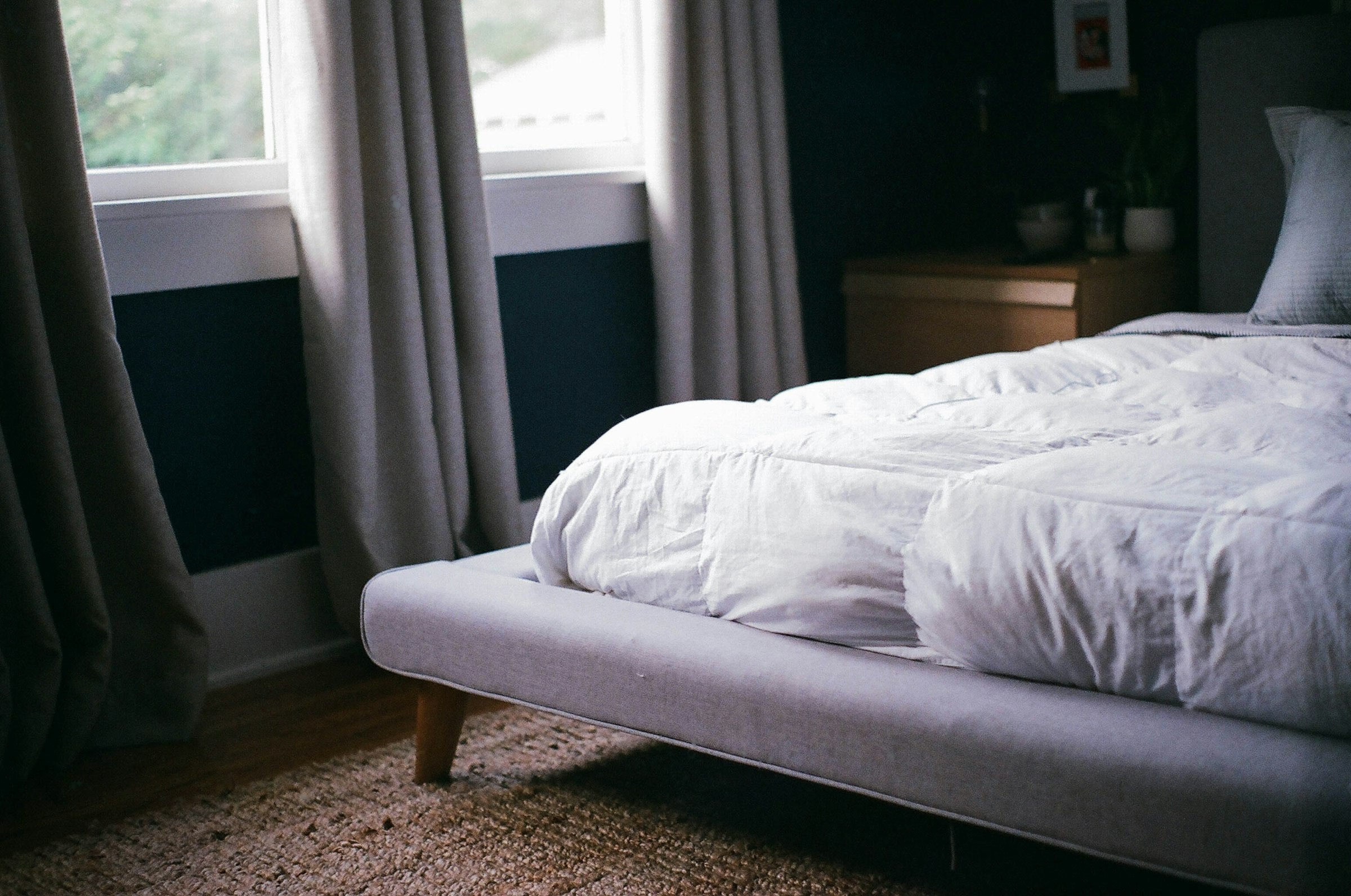 Classic white duvet cover set on a neatly made bed
