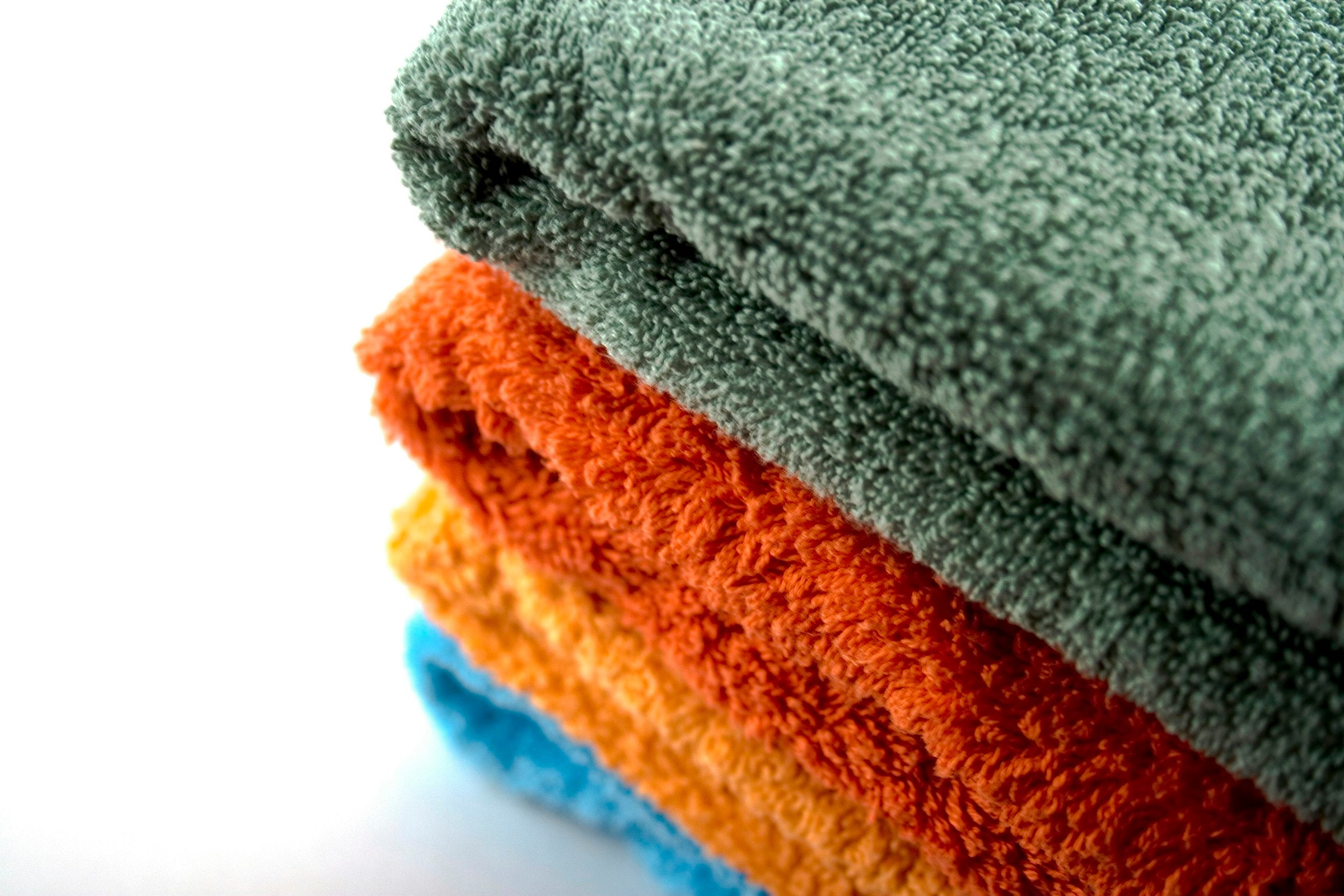 Stack of soft folded bath textiles