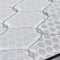 Close-up of a quilted mattress topper surface
