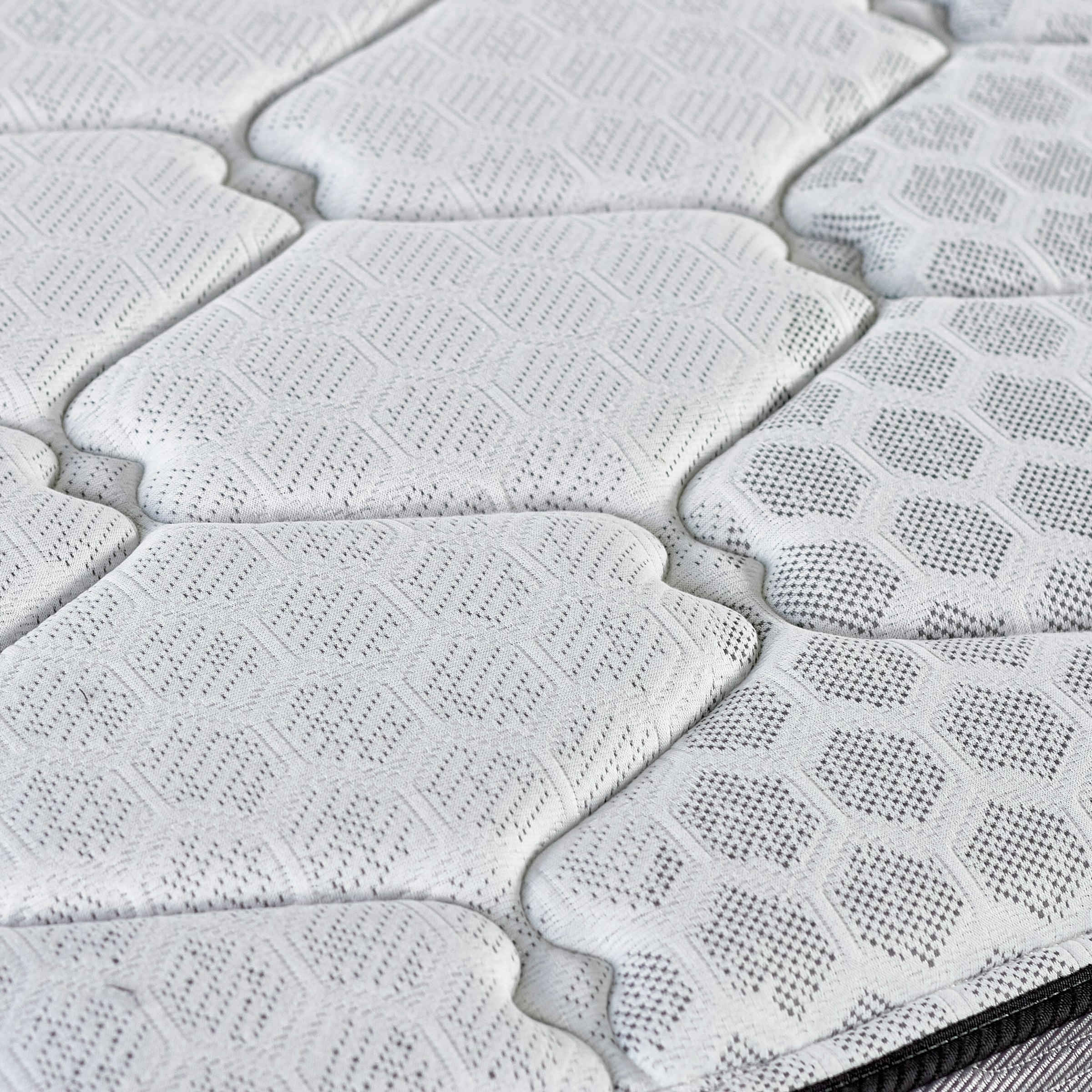 Close-up of a quilted mattress protector fabric