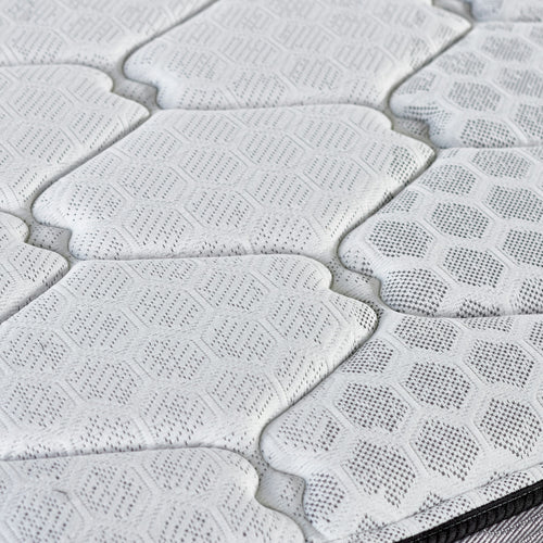 Close-up of a quilted mattress protector fabric